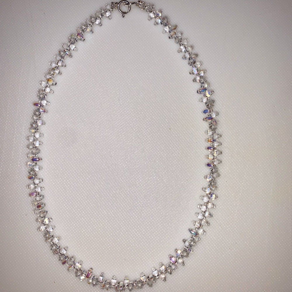 Clear Beaded Necklace (handmade)